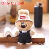 Cute Overalls Denim Hat Cartoon Bear Plush Toy Pendant Keychain For Decor Bag