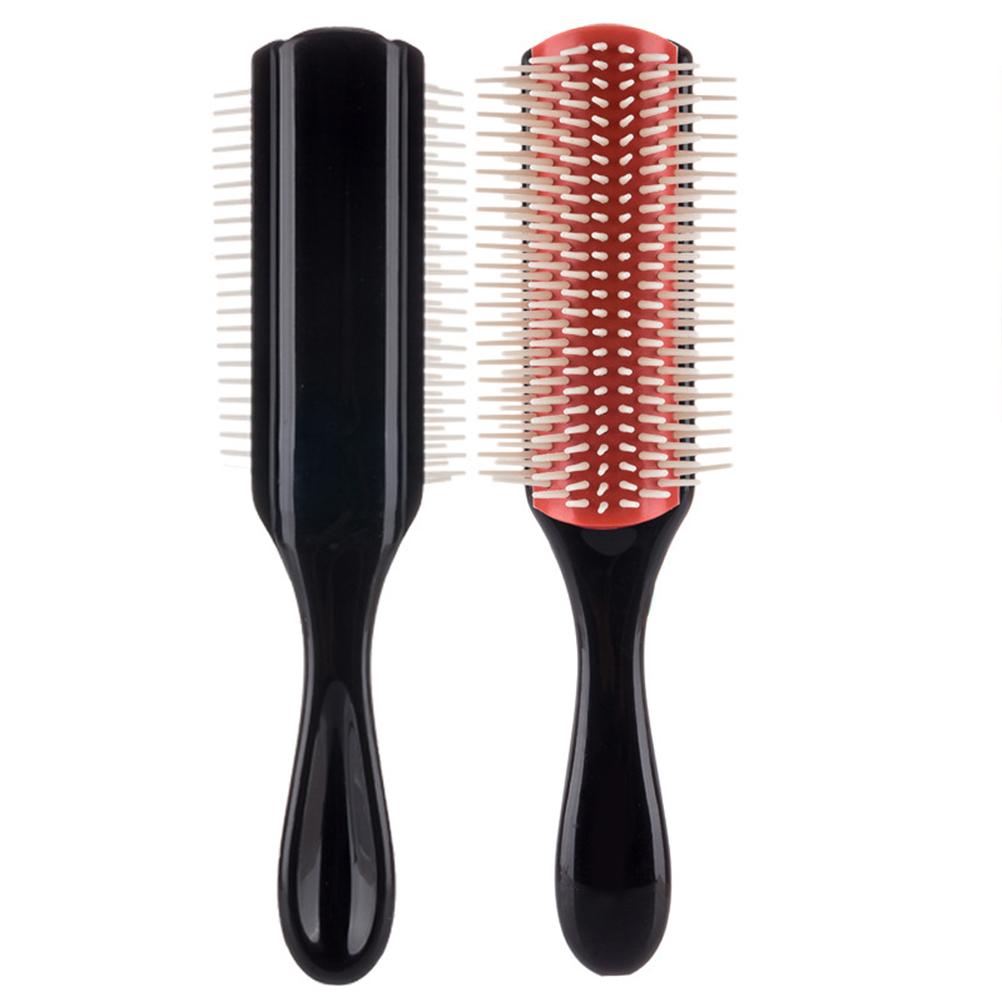 Hair Styling Brush 9 Row Hairbrush Salon Hairdressing Straight Curly Hair Comb Brush