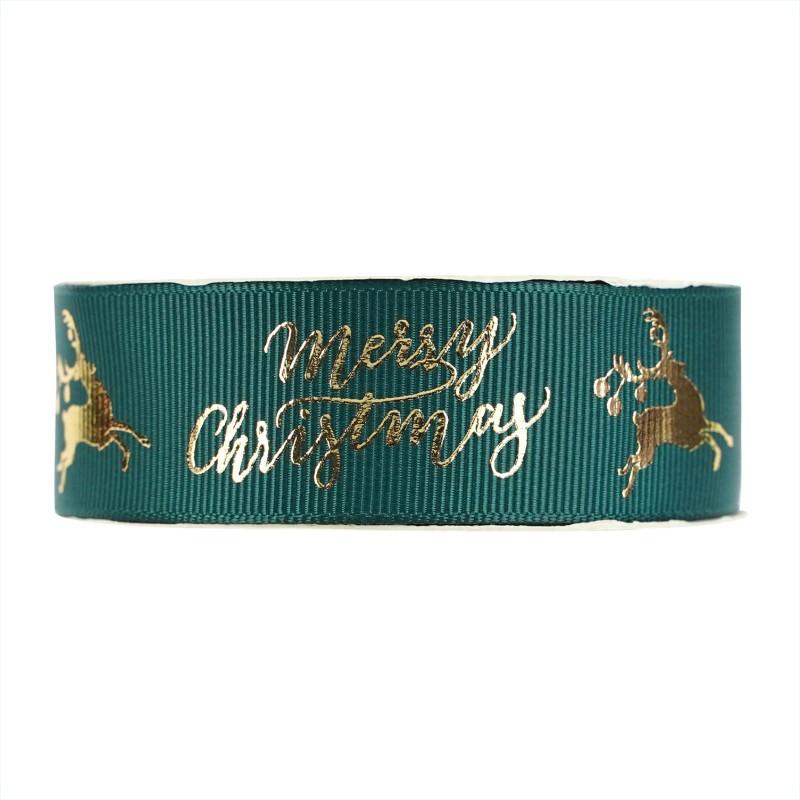 Christmas Grosgrain Ribbon Printing Gift Wrapping Wedding Decoration Hair Bow DIY Christmas Tree Garland Bowknot Craft Ribbon