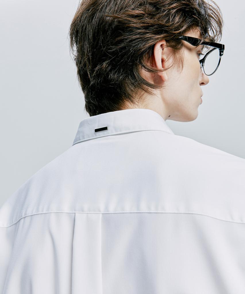 SSY [Slim Tie Set] Fine Twill Tip Half Shirt White