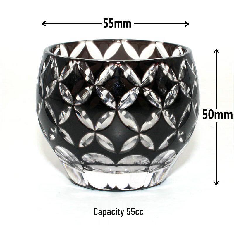 

Japanese Handmade Edo Kiriko Glass Sake Cup