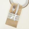 Christmas Festival Burlap Lace Cutlery Sleeves Set: Decorative Tableware for Parties & Weddings