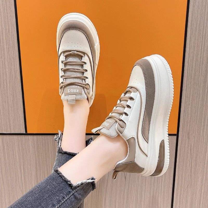Little White Shoes Women's 2025 Spring and Autumn New Thick-soled Muffins To Increase the Height of Small Sports Versatile Board Shoes Women's Shoes