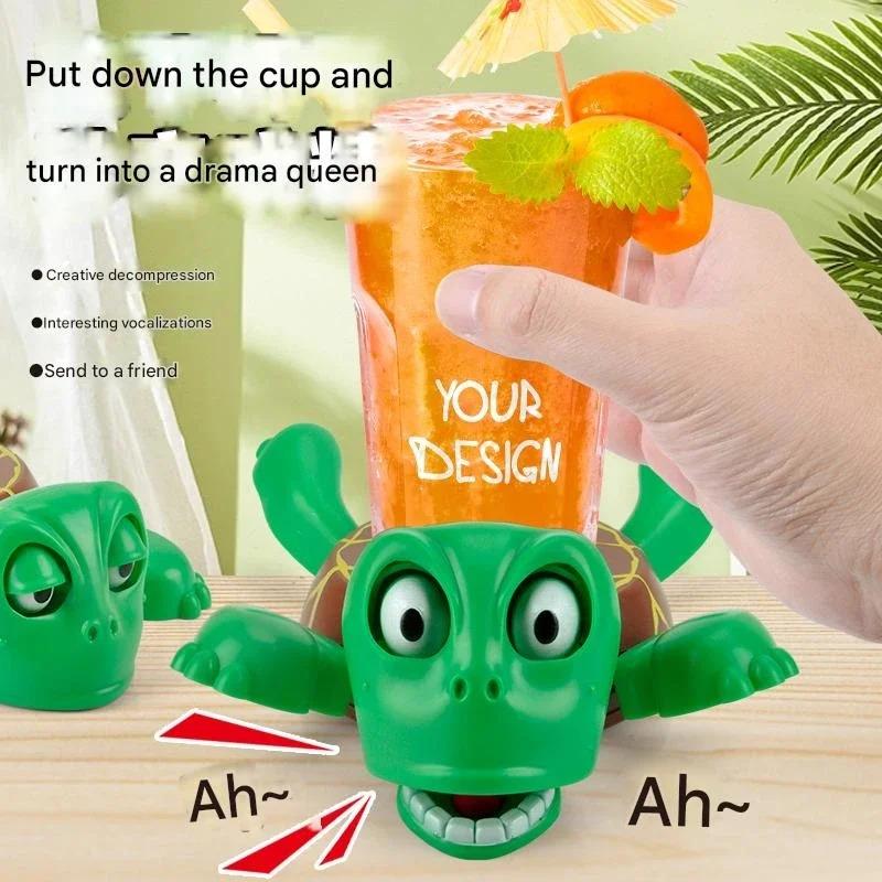 Creative funny frightened turtle with eyes wide open fun sounding beverage coasters table decoration kettle