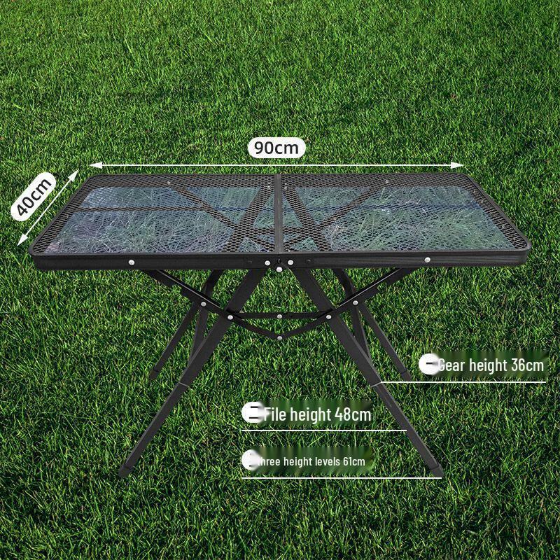 Multifunctional Outdoor Folding Aluminum Picnic Table with BBQ Mesh