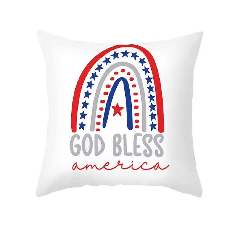 USA July 4th Independence Day Gifts Sofa Decor Throw Pillow Case Home Decorative Cushion Cover Fireworks Printed Pillows Cover