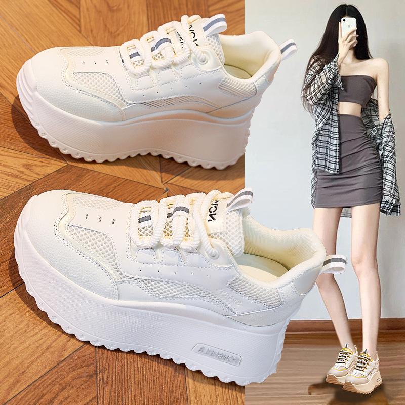 Daddy Shoes Girl 2025 Spring and Summer New Leather Muffin Platform Sole Casual Forrest Gump Shoes Versatile Sports Women's Shoes Tide