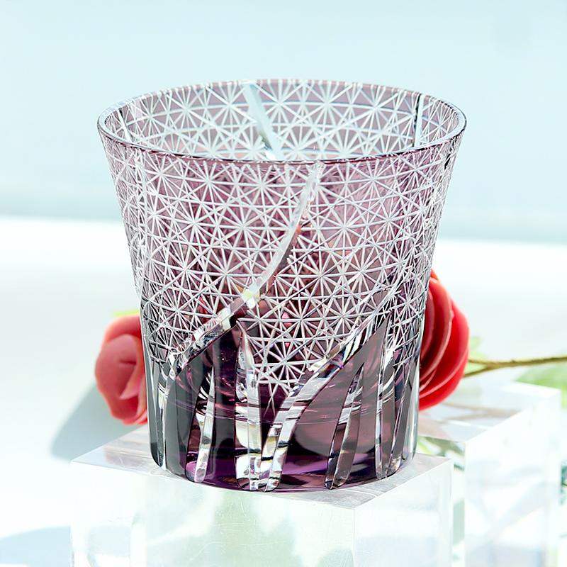 Edo Kiriko Madeliefje Whiskeyglas 220ml, Handgemaakte Kristallen Beker Met Bloemenpatroon, Vaso Whisky Gravure Bloemen, Super Waarde