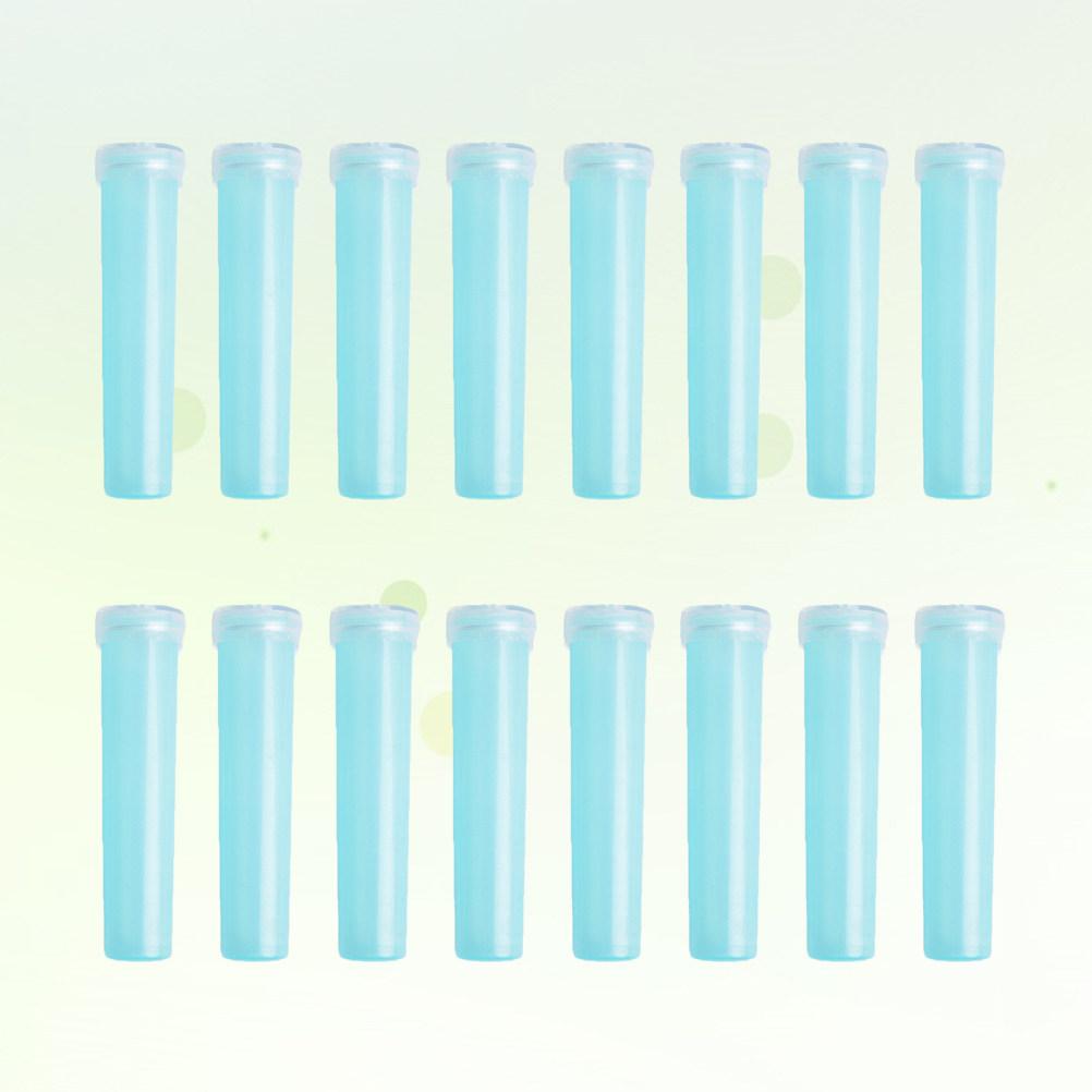 20Pcs Fresh Floral Water Tubes Leak Proof Preservation Tubes with Rubber Caps Perfect for Flower Shop Supplies 7.2x1.8cm Sky