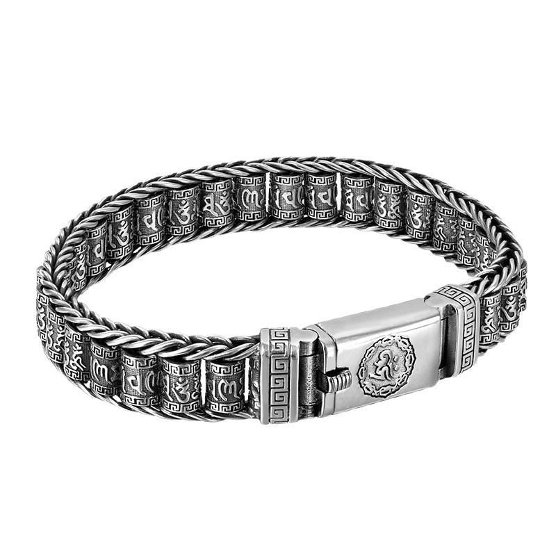 2026 Bracciale in Argento Thailandese Stile Cinese Uomo e Donna Guochao Fibbia a Moschettone Passepartout Vecchio Stile Retrò Dominante