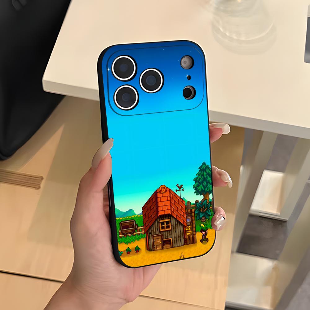 S-Stardew V-Valley Game Phone Case For IPhone 17 Air 16 E Pro Max 15 14 13 Mini 12 Pro 11 Max Plus Black Soft Shell
