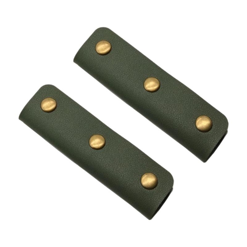 2 Pieces Leather Handle Wrap for Handbags Bucket Bags Luggage Grips with Buckle Suitcase Bag Handle Covers Sleeve