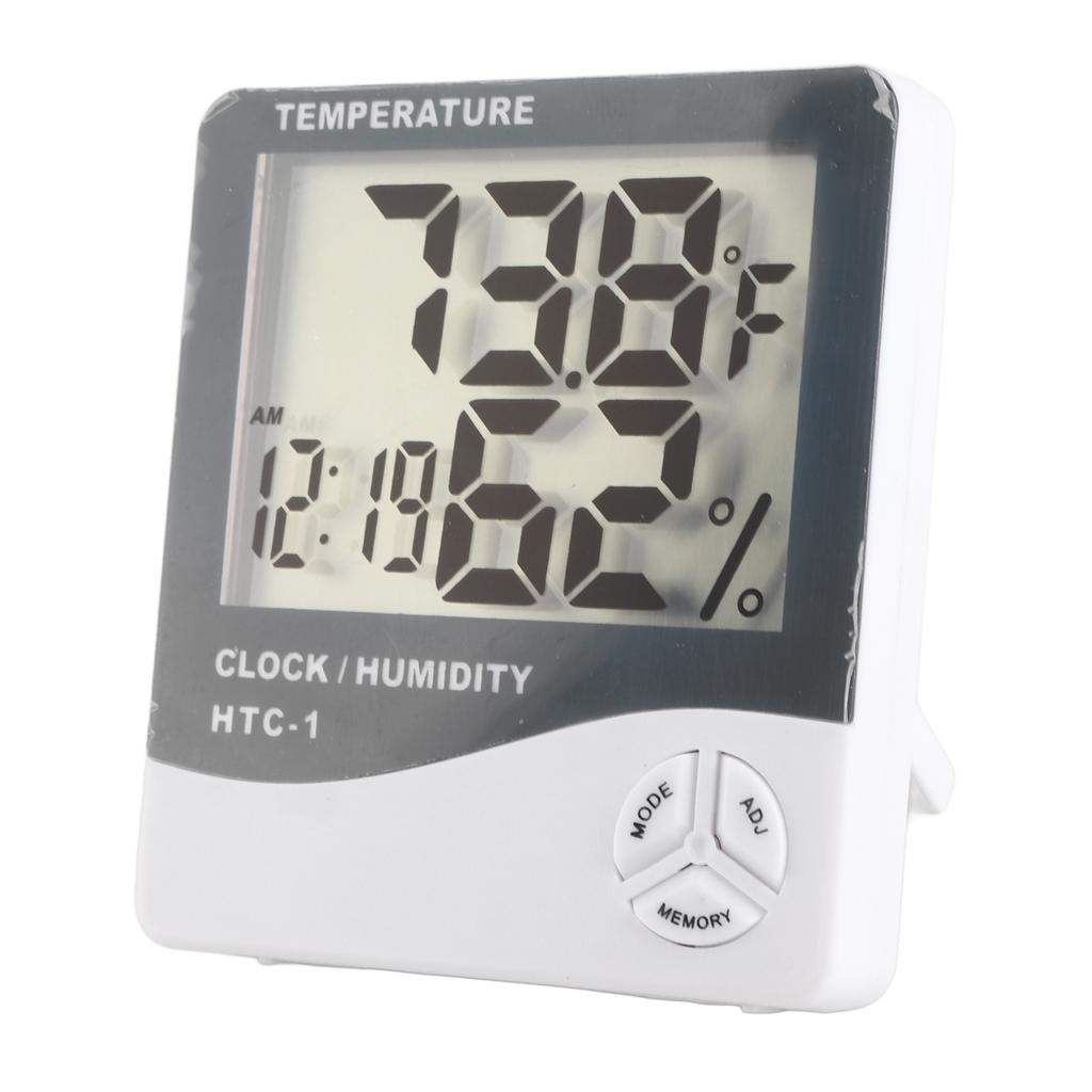 Innen-Thermometer Hohe Genauigkeit mit Großbildschirm Weckerfunktion Digitales Hygrometer für Zuhause