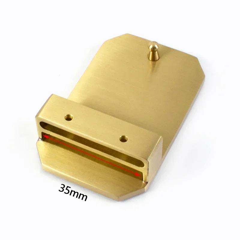 Meetee 35/40mm Mosiężna Klamra do Paska Gładki Klips Końcowy do Paska Zamiennik Głowy Paska Akcesoria Sprzętowe do Odzieży DIY