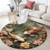Koi Fish Round Area Rug,Carpet Rug for Living Room Bedroom Sofa Playroom Decor,Non-slip Floor Mat