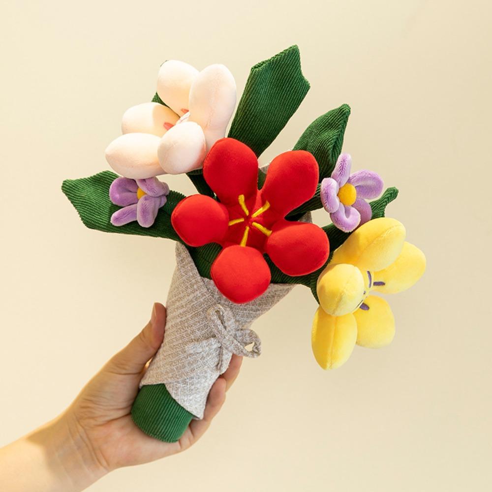Funny Tulip Potted Plush Toy PP Cotton Succulent Plush Plants Hand Holding Flowers  Sofa Decoration
