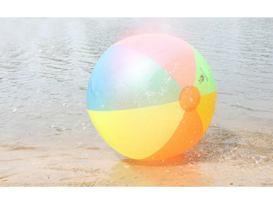60cm Rainbow Inflatable Beach Ball - Extra Large Colorful Toy for Kids, Pool, Lawn, and Outdoor Games