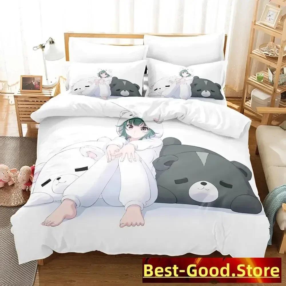 

Kuma Kuma Kuma Bear Beding Set Printed Bed Linen Set With Pilowcase Bed Soft Duvet Cover Soft Single Double Quen Super King-Sized Dimensionsd 100*200cm Single