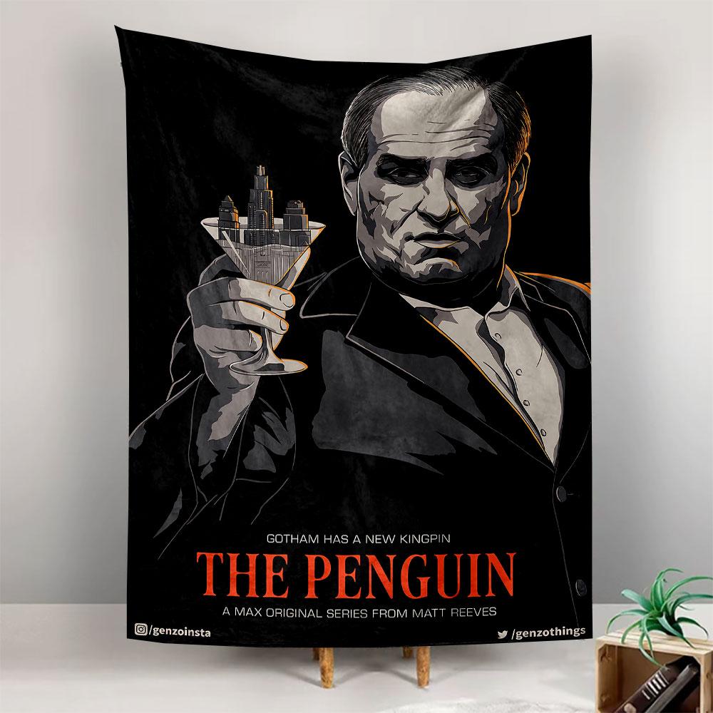 The Penguin Tapestry Wall Hanging, Gotham Crime Series Art, DC Villain Wall Decor for Bedroom Man Cave