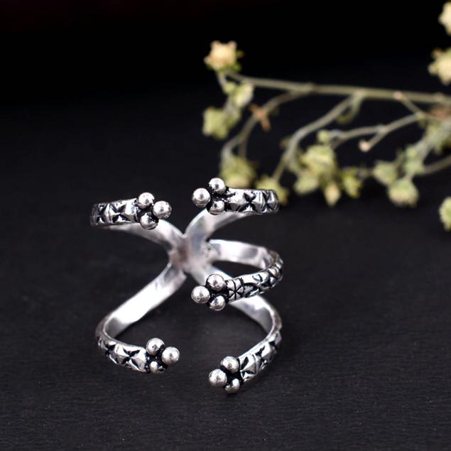 Handmade Silver Arthritis Ring – Long Adjustable Splint for Thumb & Finger, Daily Wear Support Jewelry for Relief