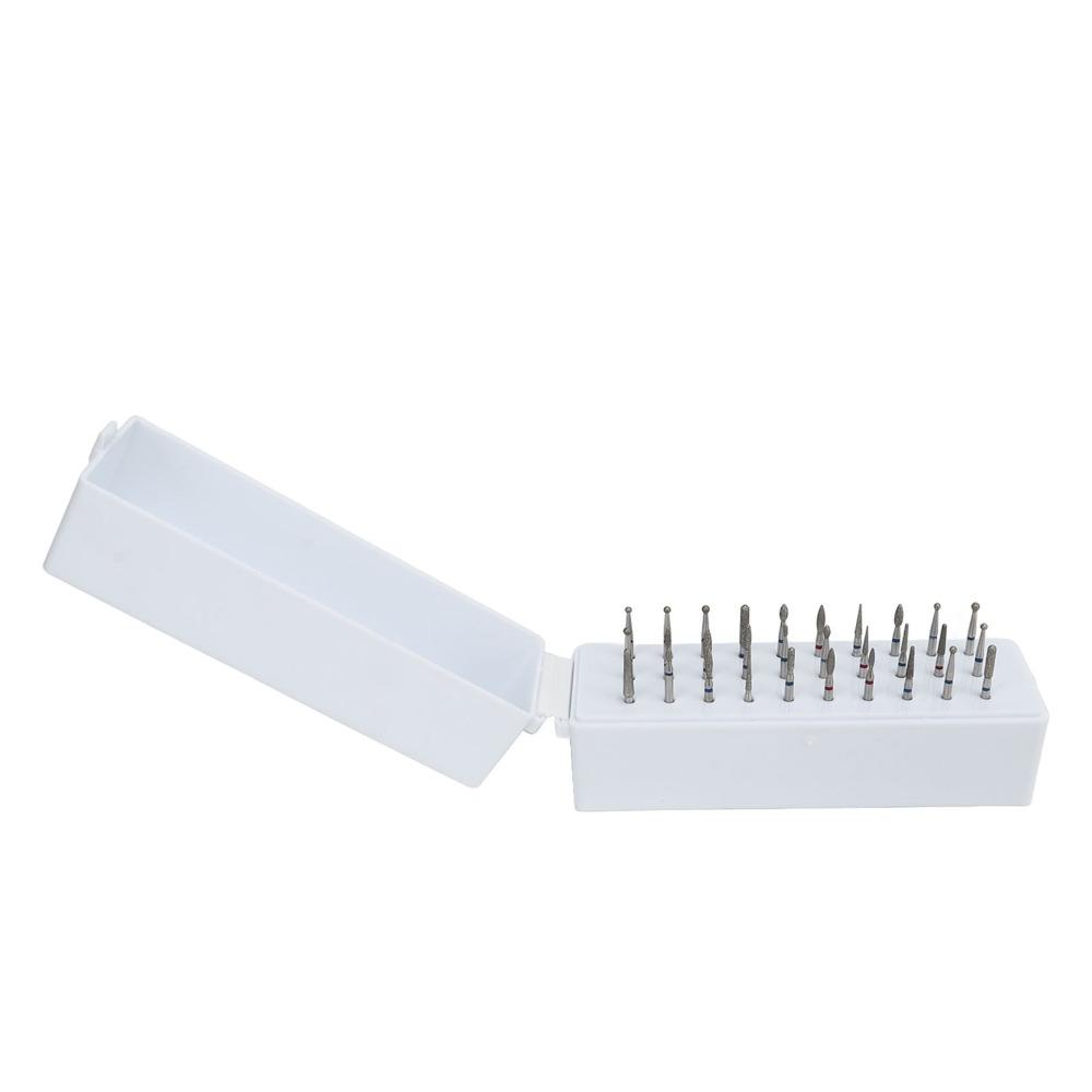 30pcs Dustproof Acrylic Cover Nail Drill Bits Set  Salon Desktop Manicure Tool Arrangement