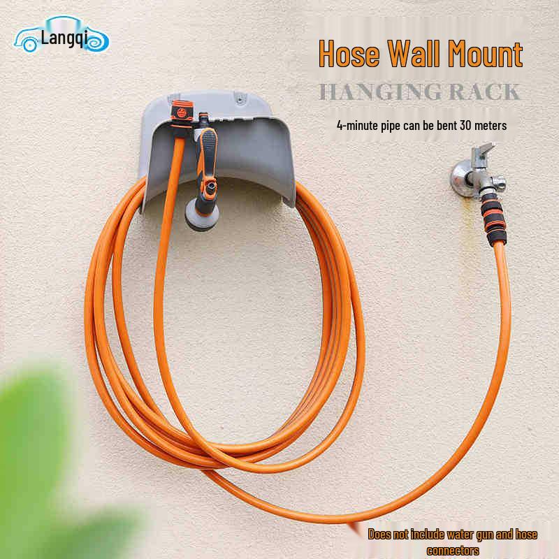 Wall-Mounted 30m Water Hose Rack for Garden and Car Wash