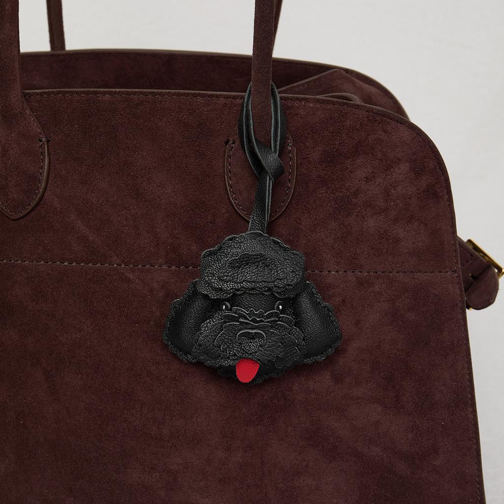 Handgefertigt Echtes Leder Schnauzer Niedlicher Taschenanhänger Schlüsselanhänger Geschenk Niedliche Dekoration Geeignet für Taschen Exquisiter Anhänger Taschenzubehör