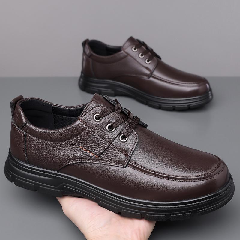 Fashion Fashion Casual Cowl Leather Business Dress Shoes for Men Spring Autumn New Designer Dad Shoes Man Solid Color Loafers Male
