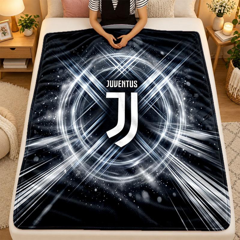 Flanelinis pledas Juventus FC Šiltas minkštas pledas naudojimui patalpoje ant sofos, lovos, svetainėje