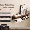 Homeglen Walnut Bathroom Roll Paper Holder with Shelf