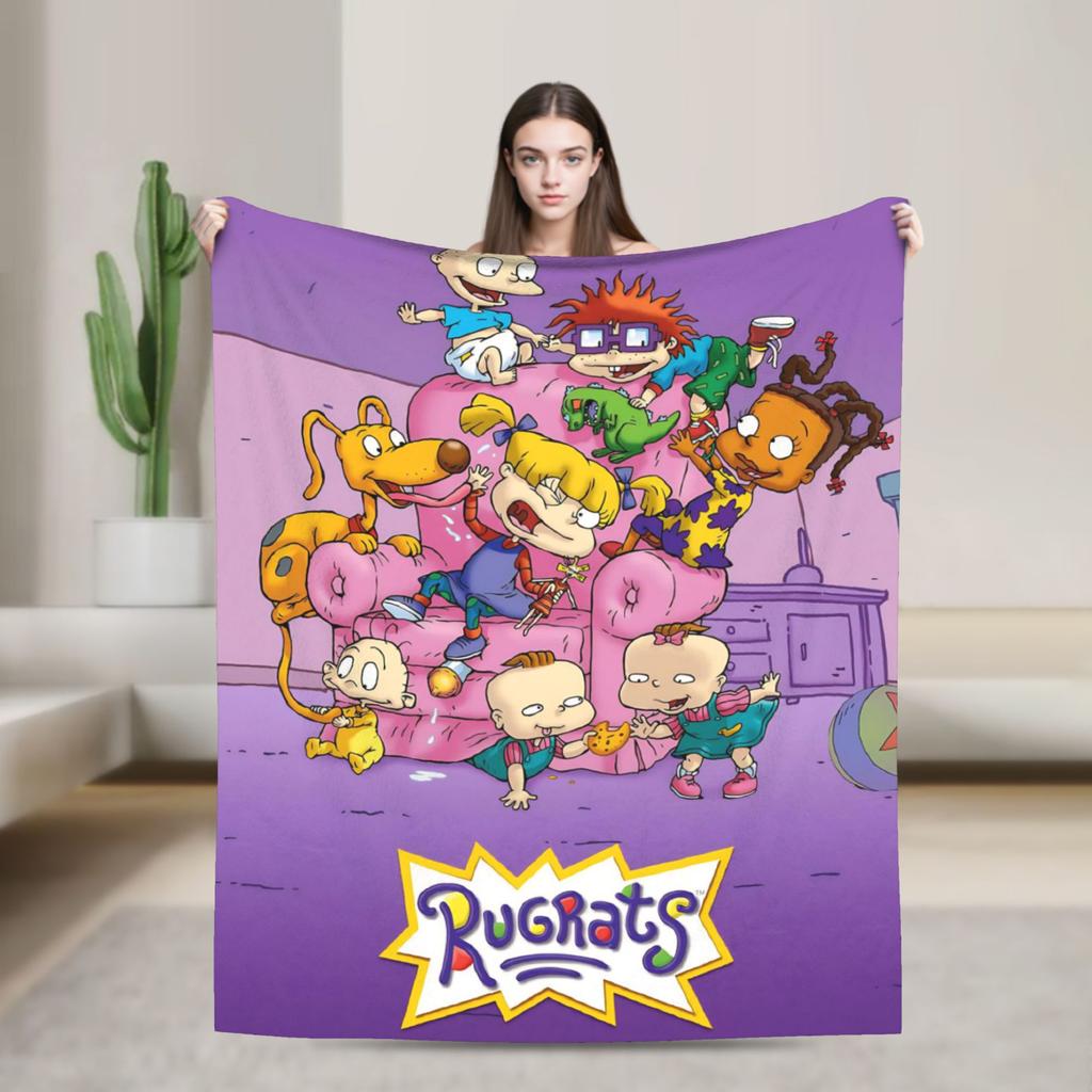 Soft Blanket Camping Rugrats Chuckie Finster  Throw Blanket  Flannel Bedspread For Bedroom Street Trend Sofa Bed Cover