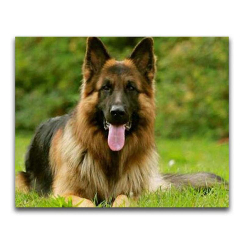 

DIY 5D алмазная картина немецкая овчарка полная круглая дрель животное собака домашнее животное алмазная вышивка крестом мозаика домашний декор Round 40x50cm