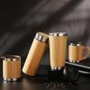 401-500ml Double-layer Travel Mug Stainless Steel and Bamboo Office Cup New Vacuum Coffee Cup