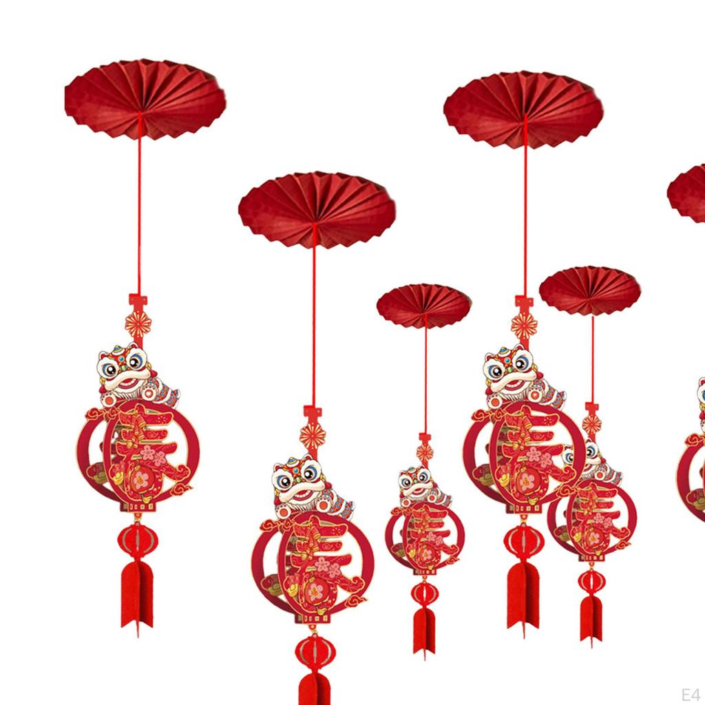 6 Pieces Happy Year Ceiling Decorations Classic Elements Party Supplies Traditional for