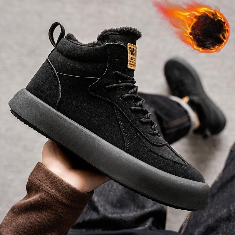 Winter Warm Men Cotton Shoes Padded Thickened Casual Shoes Fashion Trend High-top Men Shoes Comfortable Trendy Minimalist Versatile Shoes
