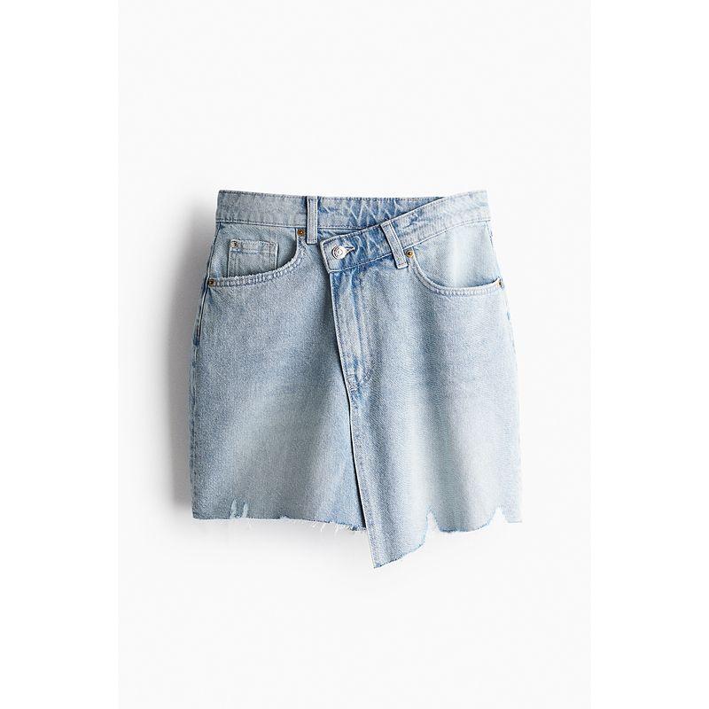 

HM Women s Autumn Overlapping Waist Denim Skirt 1221328