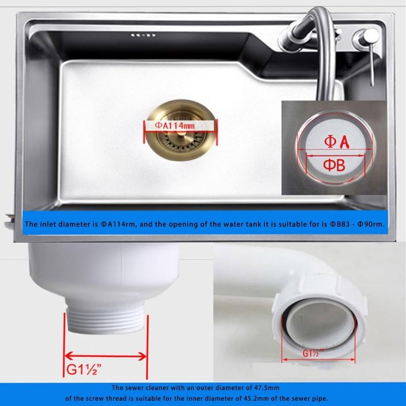 European Style Steel Sink Drain Bathroom Kitchens Corrosion Resistant Retro Designs Easy Installation for Household