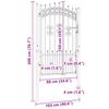 Garden Gate KAMPEN with Spear Tip Black 103 x 150 cm Steel