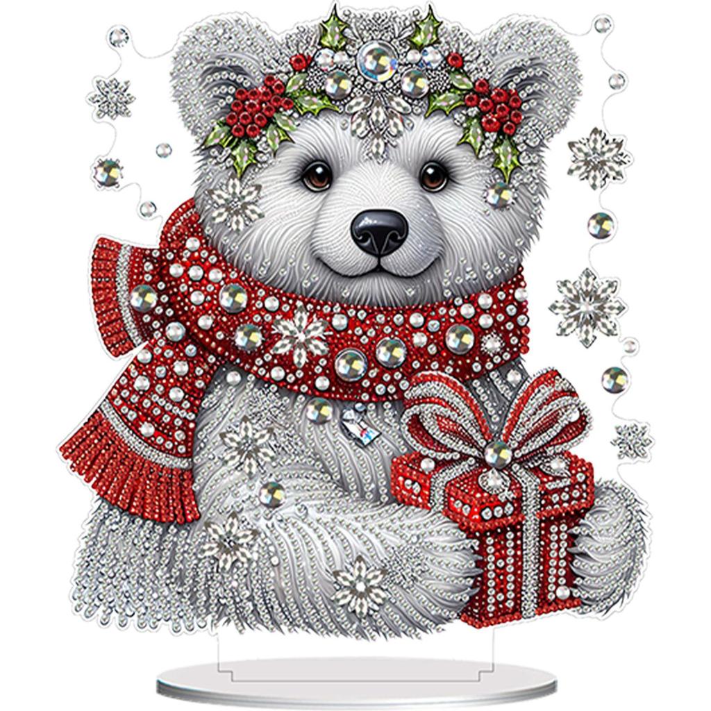 2D Flat Animal DIY Double-Sided Diamond Painting Tabletop Ornaments Kit Diamond Painting Desktop Decorations for Adults Beginner