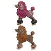 Criativo bonito poodle cão forma broche espumante strass casaco lapela pino vestido xale cachecol chapéu animal emblema jóias presente