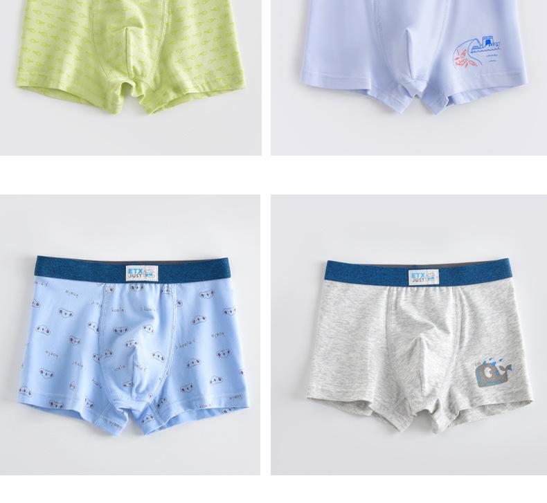 ETX JUST Boys' Boxer Briefs: Flat-Legged, Medium & Large Toddler, Child Development Period, Four-Legged Pants.