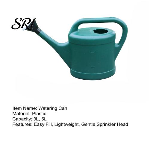 Ergonomic Watering Can Long Spout Plastic with Handle 3L Durable 5L Pot Removable Sprinkler Head for Indoor Outdoor Gardening Large Capacity
