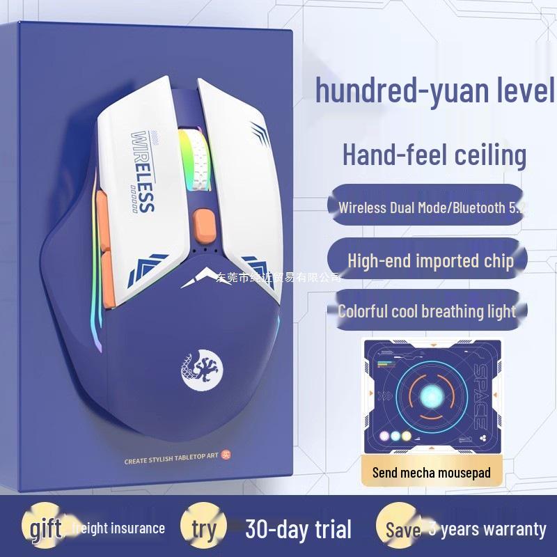 Mecha Mouse Wireless Silent Bluetooth Dual-Mode Mechanical Gaming Mouse Rechargeable for PC/Laptop.