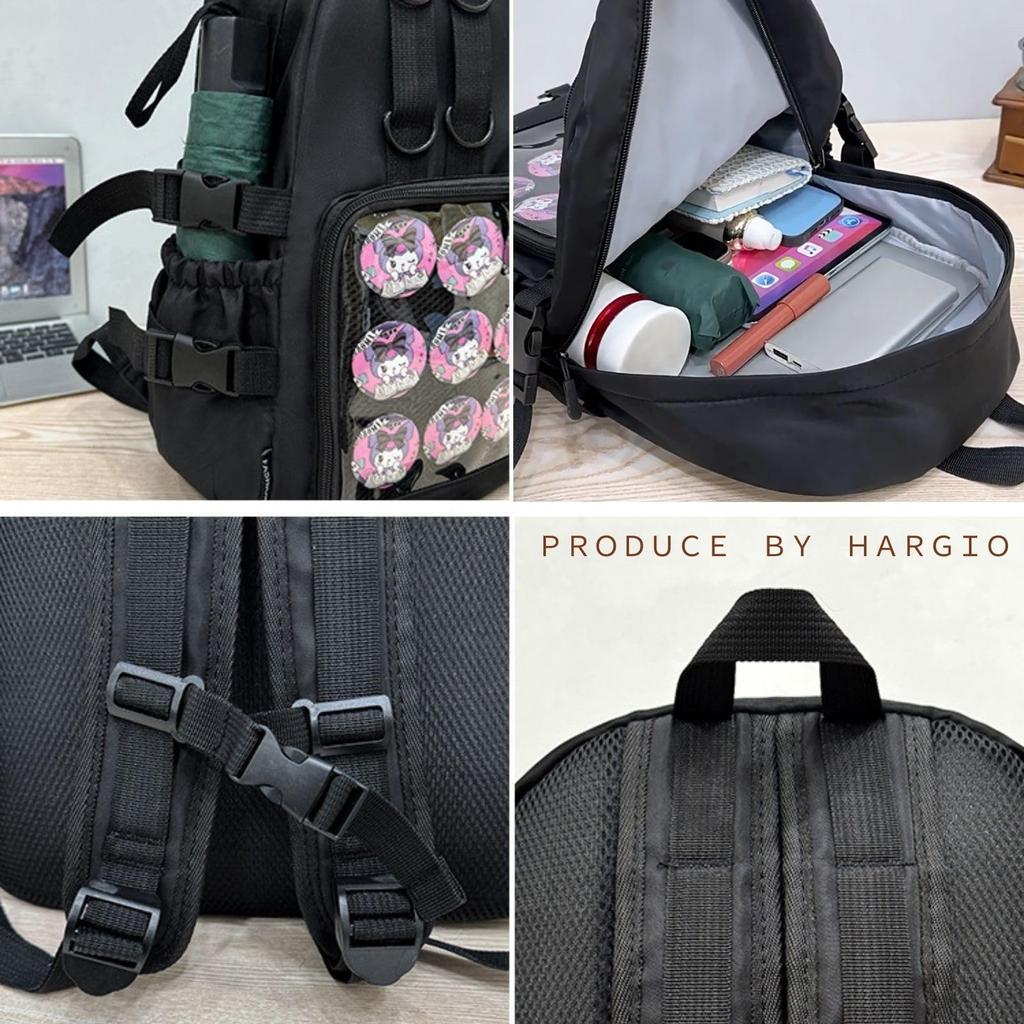 Plecak Harujio Ita Bag, Torba Oshikatsu, Duża Pojemność, Rozmiar A4, Czarny, Biały, Jasnoniebieski, Przezroczysty, Idealny do Aktywności Otaku, Uroczy, Stylowy,