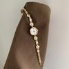 New Fashion Xiaoxiang‑Style Bracelet Watch Korean‑Style Camellia Elegant Light‑Luxury Wrist Watch For Ladies Small Blue Pointer Design