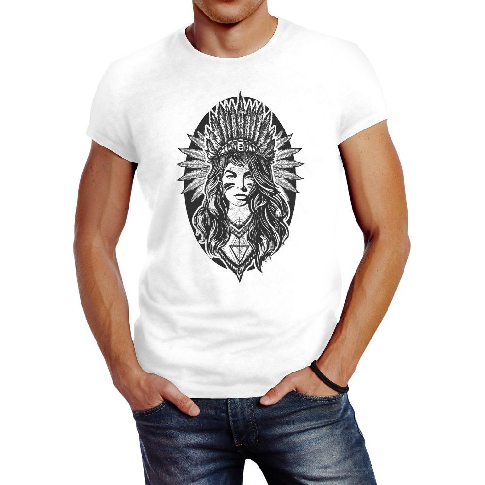 Fancy Mens Indian Girl Graphic Printed TShirt Indigenous Culture Creative Unisex Shirt Summer Round Neck Cotton Short Sleeve
