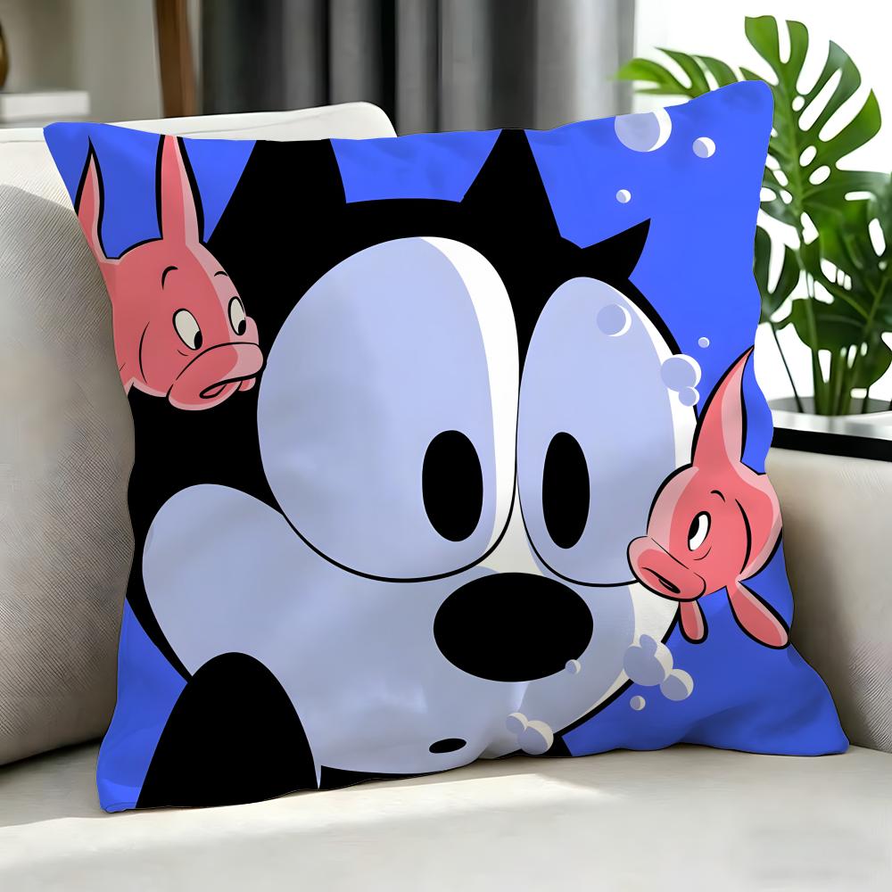 cartoon Felix the Cat Cushion Cover Cushion Cover Set 4Pcs 50x50 45x45 40x40 Pillowcase Decorative Sofa Home Decor