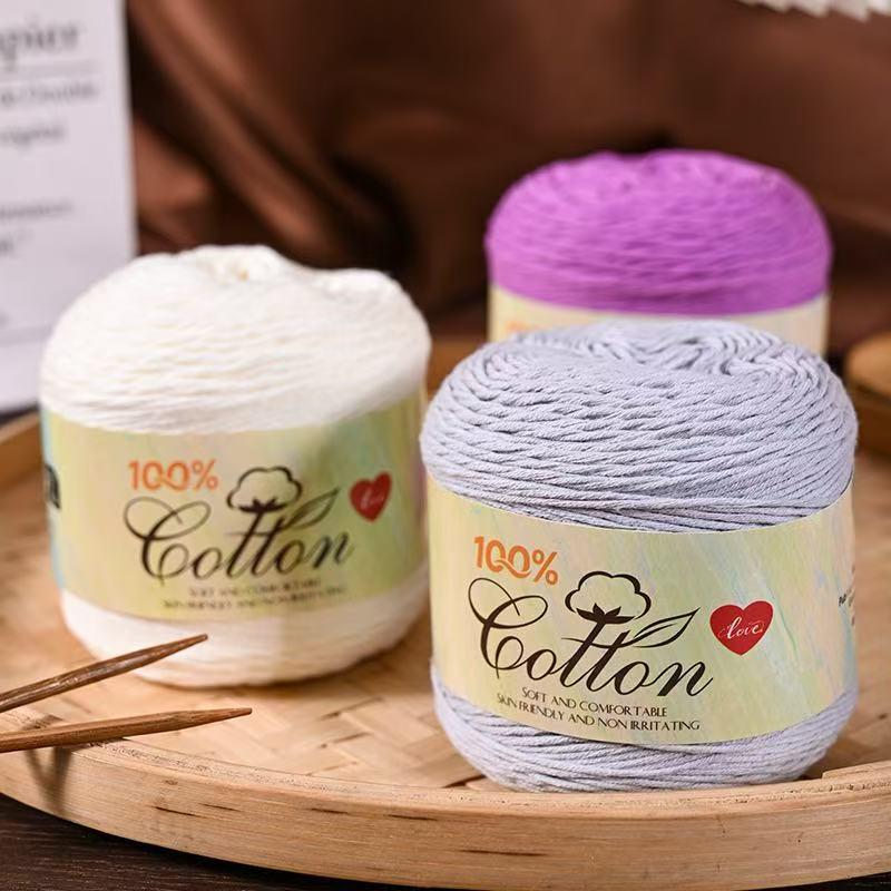 75g Medium Cotton Yarn Cake for Baby Sweater & Crochet Hat - Skin-friendly, Hand-knitted