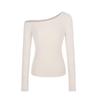 Pure Desire Slim Fit Off-Shoulder Long-Sleeve T-Shirt for Women - Versatile Early Autumn Top