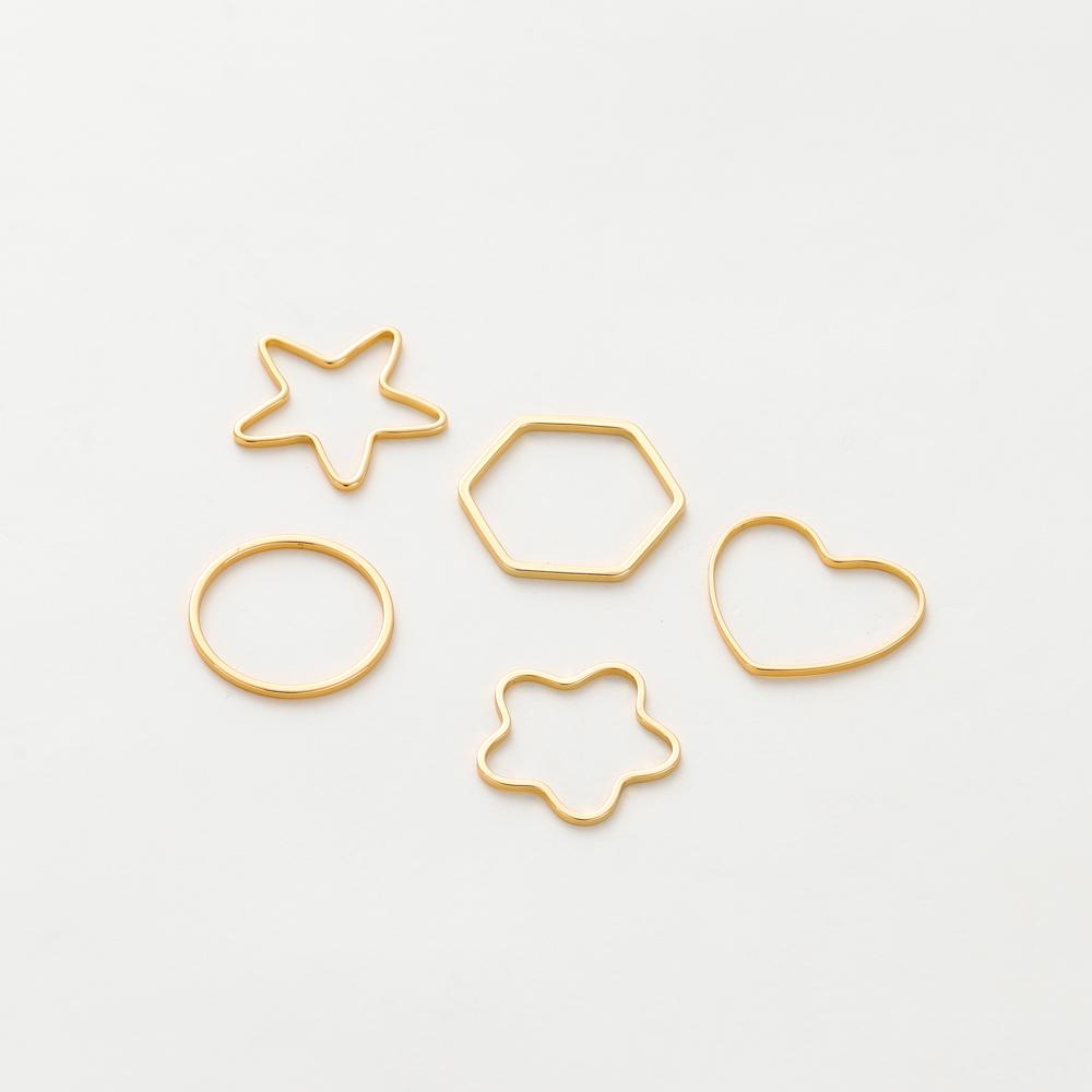 10Pcs 14K/18K Gold Color Plated Brass Geometry Hoops Earring Wires Connectors Closed Rings for DIY Jewelry Making Supplies